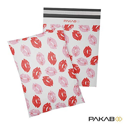 PAKABOO Poly Mailer Shipping Bags 10x13 Inch, 100 Pack, Non-Padded Envelopes with Tamper Proof Self-Seal, Vibrant Lip Print Packaging - color: Lips, size: 10 x 13 inch