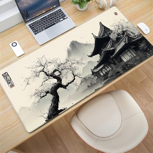 Gaming Large Mouse Pad 35.7x15.7inch,Japanese Desk Mat Pad for Keyboard and Mouse, Gaming Mousepad, Keyboard Mat Pads with Non-Slip Rubber Base,Waterproof Computer Mat Office Home Desktop Protection - color: cloud-kissed towers