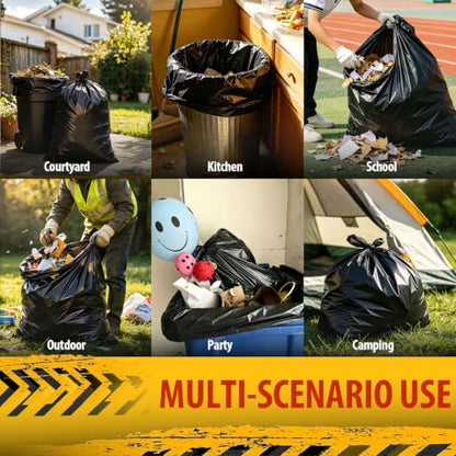 42 Gallon Large Black Trash Bags 33x48in (30 Count) - size: 30 Count (Pack of 1)