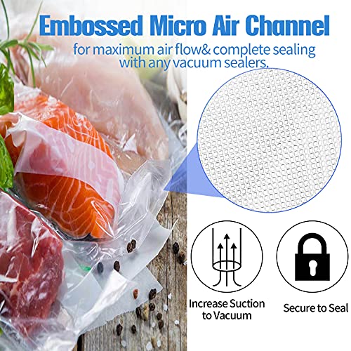 AENTGIU 200 Precut Vacuum Sealer Bags For Food, 8x12 Inch Thick BPA-Free - size: Precut 8" x 12" Quart (200 count)