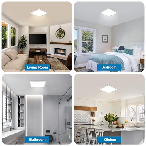 DELIPOP 12 inch Dimmable LED Flush Mount Ceiling Light Fixture with Remote Control, 24W 3000K-6500K Adjustable Color Temperature, Ultra-Thin Ceiling Lamp for Bedroom Kitchen Hallway Living Room - size: 12in-Dimmable-1Pack