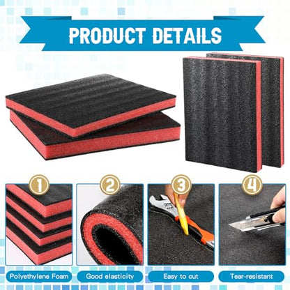 Outus 4 Pcs Polyethylene Foam, 16 x 12 x 1.5", 16 x 12 x 2", Red, Black - color: Red, Black, size: 16 x 12 x 1.5 Inch, 16 x 12 x 2 Inch