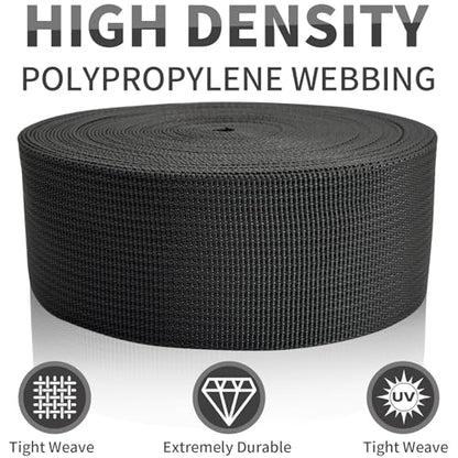 2" Dark Gray Wide Webbing Straps 12yd for Lawn Chair,Bag &Sewing - color: Dark Gray 22