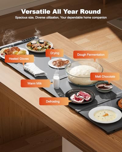 iTRUSOU Expandable Food Warming Mat – 54"x16" Custom Sizes Warming Mat - color: Dark gray - ABC, size: 54"x16" - ABC