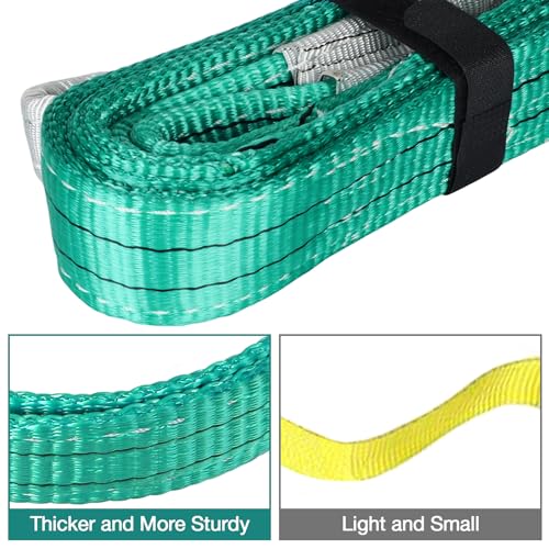 Lift Sling Straps, 2" x 8' Heavy Duty Flat Eye Lift Sling - color: Green, size: 2" x 8'