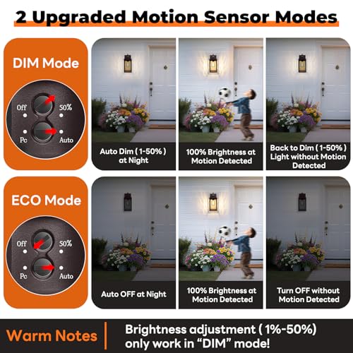 11.6" Motion Sensor Outdoor Wall Lights, Waterproof Exterior Lighting Fixtures with Water-Rippled Glass, Brown Modern Outside Wall Sconce Lanterns for House, Porch, Garage, Patio, Bulbs Not Included - color: Brown, size: 11.6 Inch