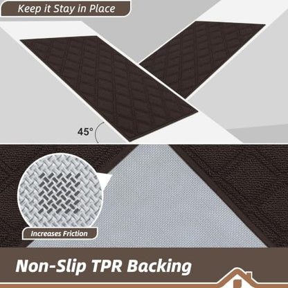 BEQHAUSE Dirt Trapper Door Mat 32" x 48" Non-Slip Washable, Brown - color: Brown, size: 32" X 48" (Rectangular)