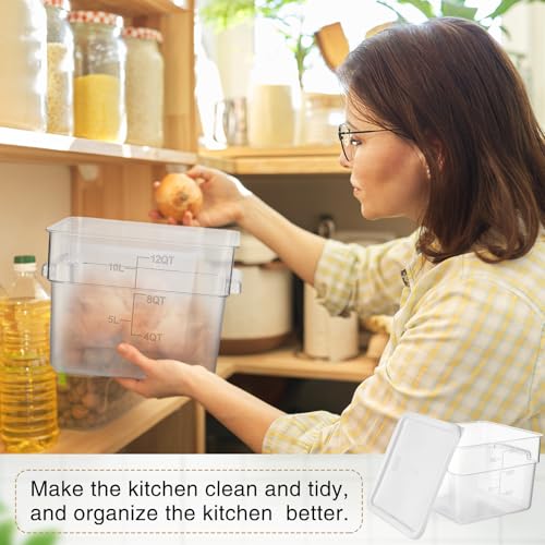 FoldTier 2 Pcs Square Food Storage Containers, White, 12 Qt - color: White, size: 12 Qt