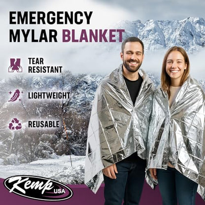 Kemp USA Emergency Mylar Blanket 25 Pack Thermal Reflective Space Blanket