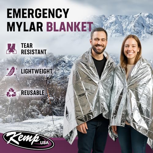 Kemp USA Emergency Mylar Blanket 25 Pack Thermal Reflective Space Blanket