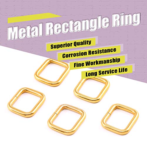 Swpeet 60Pcs Heavy Duty Metal Rectangle Ring - color: Gold, size: 1/2 Inch