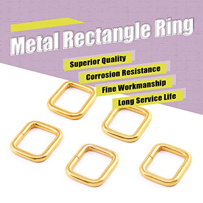Swpeet 60Pcs Heavy Duty Metal Rectangle Ring - color: Gold, size: 3/4 Inch