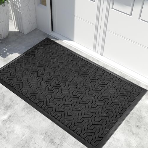 Yimobra Extra Large Indoor Outdoor Mats for Front Door, Black, 60x36 - color: Black, size: 60x36 Inch