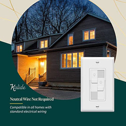 TOPGREENER Dual Load LED Dimmer Switch, Single Pole, White, 1 Pack - color: White, size: Dual Dimmer Switch