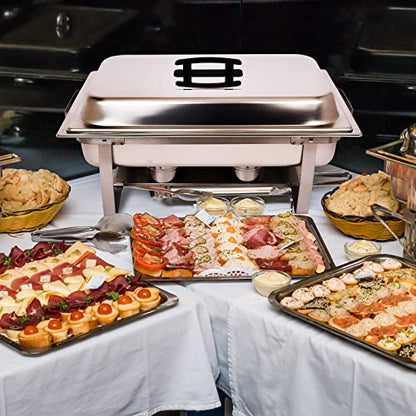 Chafing Dish Buffet Set[4 Pack] 8QT Stainless Steel Buffet Chafers,Catering Food Warmers Set With 7 Trays - size: Model 3