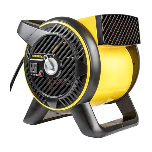 Master Heavy Duty Utility Blower, 3 Speed Portable Floor Fan with Outlet & Pivoting Head for Home & Garage Cooling, Drying and Air Circulation