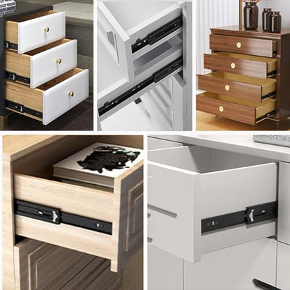 12 Inch Drawer Slide, YAOBVIS 1 Pair Heavy Duty Full Extension Ball Bearing Drawer Runners, Smooth Side Mount Cabinet Rails for Kitchen, Bathroom, Garage and Tool Cabinets - size: 12 Inch