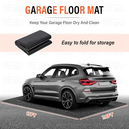 17 x 7.6FT Extra Large Garage Floor Mat, Oil Leaks Absorbent Oil Spill Mat - size: GFM-17 x 7.6FT