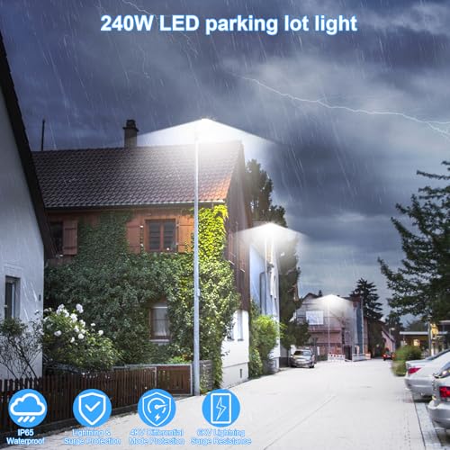 240W Parking Lot Light 36000LM 5000K Dusk to Dawn Pole Mount 4Pack - size: 240W/5000K/4Pack