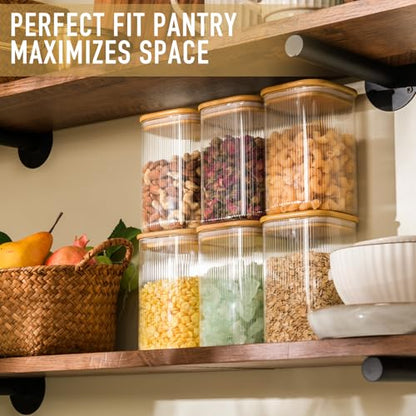 D2scrma 37oz/1.2Qt Square Glass Storage Containers with Lids 4-Pack - size: 37oz*4(Striped)