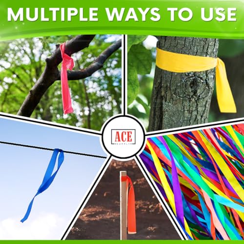 ACE Supply Purple Flagging Tape 12 Pack - Non-Adhesive Survey Tape - 1-3/16 Inch Width, 150 Ft Length, 2 Mil - Tree Marking Ribbon, Surveyors Ribbon - color: Purple, size: 12 Pack