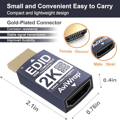 HDMI EDID Emulator Passthrough,2K@60Hz/1080p@120Hz - color: 2K/60Hz, size: 1pack
