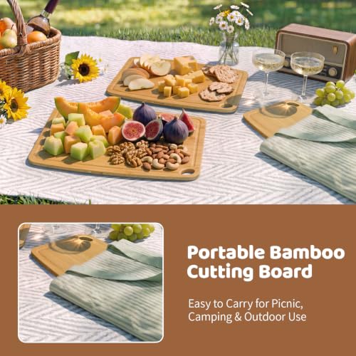 Dishwasher Safe Cutting Board,Bamboo Cutting Board with Juice Groove - color: Carbonized, size: Medium (13.7"L x 10.6"W)