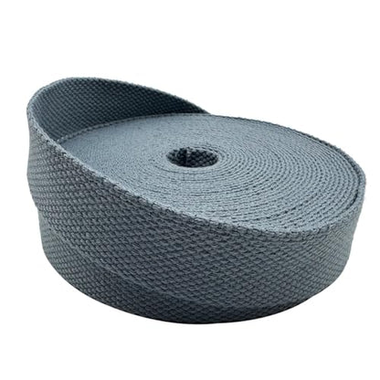 1 Inch Heavy Cotton Webbing 10 Yard Webbing Straps for Bags Handles,Tote Bag Webbing，Cloth Belt,Making Outdoor Supplies - color: Grey