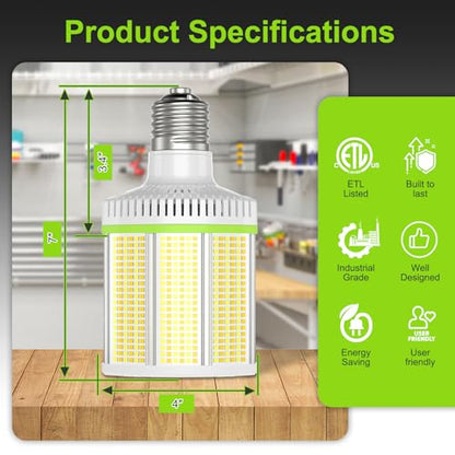 Horizontal Mount 80W LED Corn Light Bulb with Rotatable E39 Mogul Base