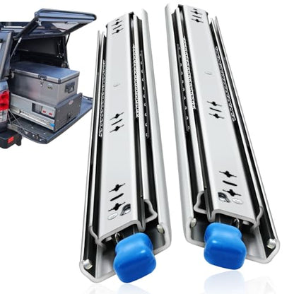 with Lock Heavy Duty Drawer Slides 12 14 16 18 20 22 24 26 28 30 32 34 36 40 44 48 52 56 60 Inch 500 Lbs Side Mount Full Extension Ball (Load:250 lb (with Lock) -W:53mm, 20 Inch) - size: 20 Inch, style: Load:250 lb (With lock) -W:53mm