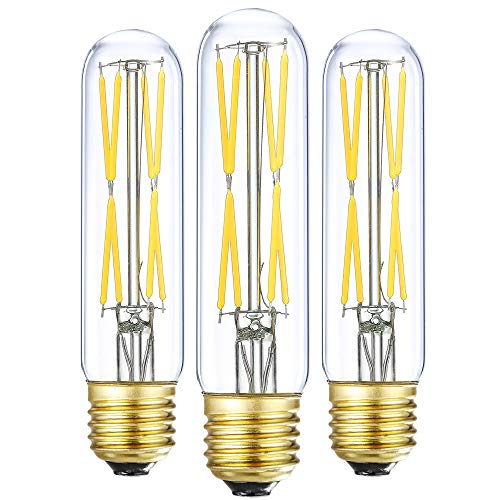 T10 Led Bulb, 8W Dimmable Led Tubular Bulbs, 75-100 Watt Equivalent,4000K Daylight, 850lm, Clear Glass, E26 Base Lamp Bulb, for Cabinet Display Cabinet etc,No Flicker,3 Pack. - color: 8w=80w-4000k-3p