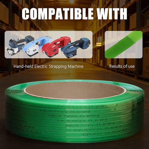 5/8" x.034 x3800ft Polyester (PET) Strapping Roll of 16"x6" Core Size 1450lbs Break Strength Green - size: 5/8"x3800'