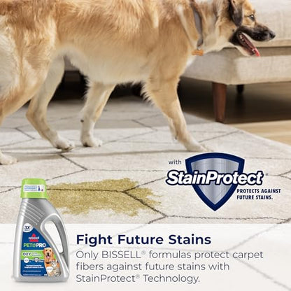 Bissell PET PRO OXY Urine Eliminator with Febreze Carpet Deep Clean Solution, StainProtect Technology, leading upright carpet cleaners, 48oz, Our best formula for pet messes & odors, (Pack of 2) - size: 48 Fl Oz (Pack of 2), style: Pet Pro Oxy with Febrez