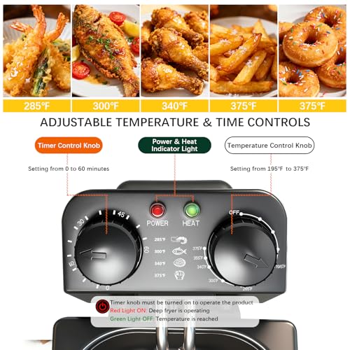 CATTLEMAN Deep Fryer with Oil Filtration, 1600W, 3L, Stainless Steel - color: Deep Fryer with Oil Filtration
