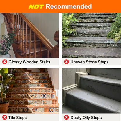 Spurtar Non Slip Staircase Step Treads, 6"x24" 15 Pack Anti Slip Tape for Stairs Indoor, Transparent Grip Tape for Stairs, Clear Skid Guard Safety Stair Runners for Wooden Steps - size: 6"x24"