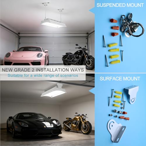 Lightdot 2FT Linear LED High Bay Shop Lights, 250W 2 Pack ETL Certified