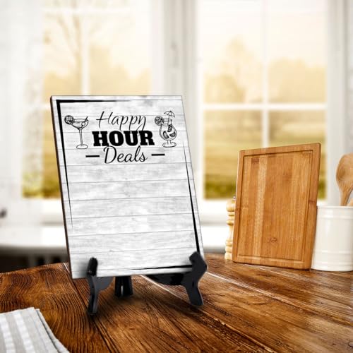 Happy Hour Deals 6x8 Dry Wipe Table Sign (6x8) Easy Installation | Restaurant & Bar | Perfect To Clearly Direct Customers & Advertise Specials | No Pen Included - style: Happy Hour Deals