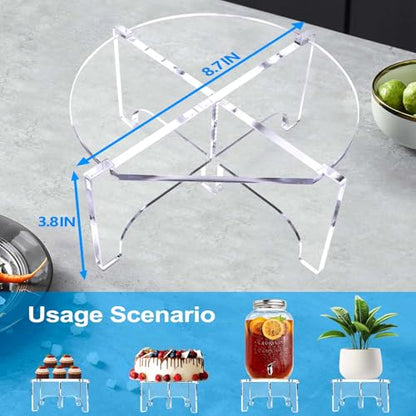 Acrylic Beverage Dispenser Stand Only, Fit Max 8.7 Inch Glass Drink Dispenser and Water Jug Holder, Plant Stand, Cake Display Stand for Parties and Catering Events - size: Length 8.7in, Thickness 5mm