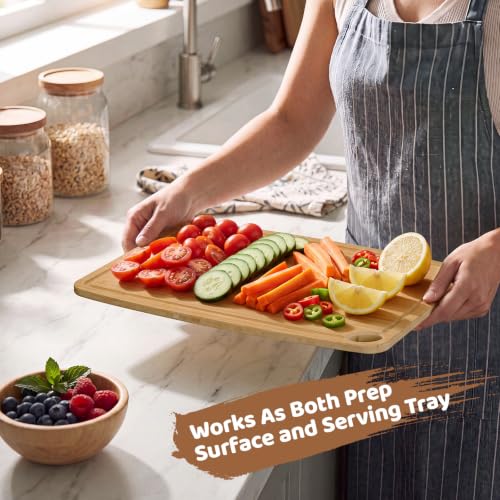Dishwasher Safe Cutting Board, Bamboo Cutting Board with Juice Groove - color: Carbonized, size: Large (15.3"L x 11.6"W)