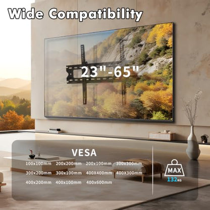 TV Wall Mount Fits for 42-65 Inch TVs Up to 132lbs - size: 23"-65" Tv Tilt