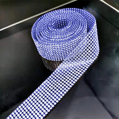 4 Pack 35.4 Inch Rhinestone Door Edge Guard Strips, Blue - color: Blue