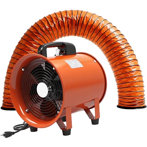 dreamdragon 12-Inch Utility Blower Fan with 25FT Duct Hose, 3300 RPM, 69dB - color: 12in-25ft