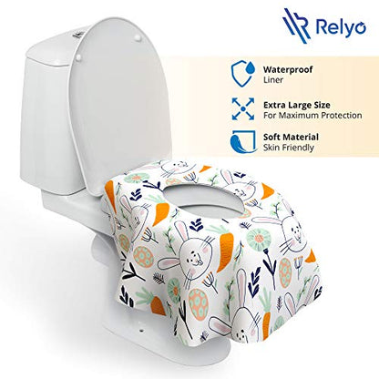 Relyo Disposable Toilet Seat Cover for Travel, Kids, 20 Pack, Bunny - color: Easter Bunny