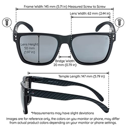 X Power ANSI Z87+ Extra Large Weekenders Impact Resistant Safety Sunglasses - color: 009 Black & Carbon Fiber Frame / Grey Lens, size: X-Large