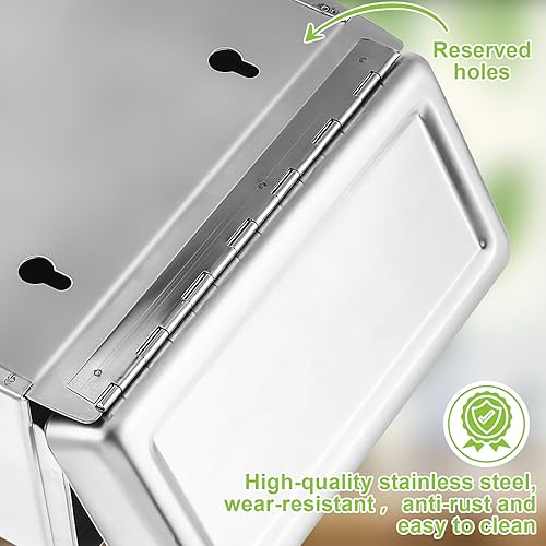 Tioncy 2 Pcs Sanitary Napkin Receptacle Wall Mounted,Natural Color - color: Natural Color