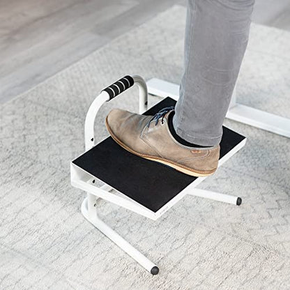 VIVO White Ergonomic Height Adjustable Foot Rest Platform, STAND-FT01W - color: White