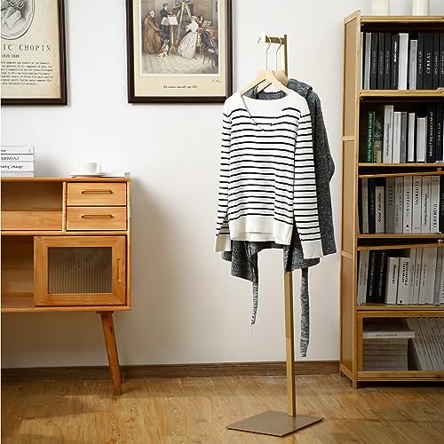 Sintuff Clothing Display Stand 48-72 Inches Adjustable Metal Rack, Gold - color: Gold