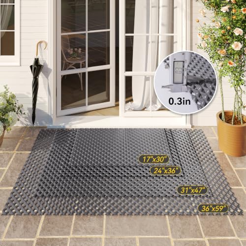 Door Mat Outside Entrance Drainage Waterproof Mat, Grey 36"x59" - color: Grey-a, size: 36"x59"