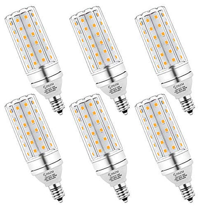 E12 LED Bulbs 12W Candelabra led Light Bulb,100 Watt Equivalent 1200lm Warm White 3000K E12 Base LED Chandelier Light Bulbs Non-Dimmable LED Corn Bulbs, Pack of 6 - color: E12-12w-3000k-6pcs