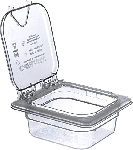 Carlisle FoodService Products StorPlus EZ Access Lid, Cover for 1/6 Size Food Pans, Single Notched, 6.88" x 6.31", 1 Count, Clear